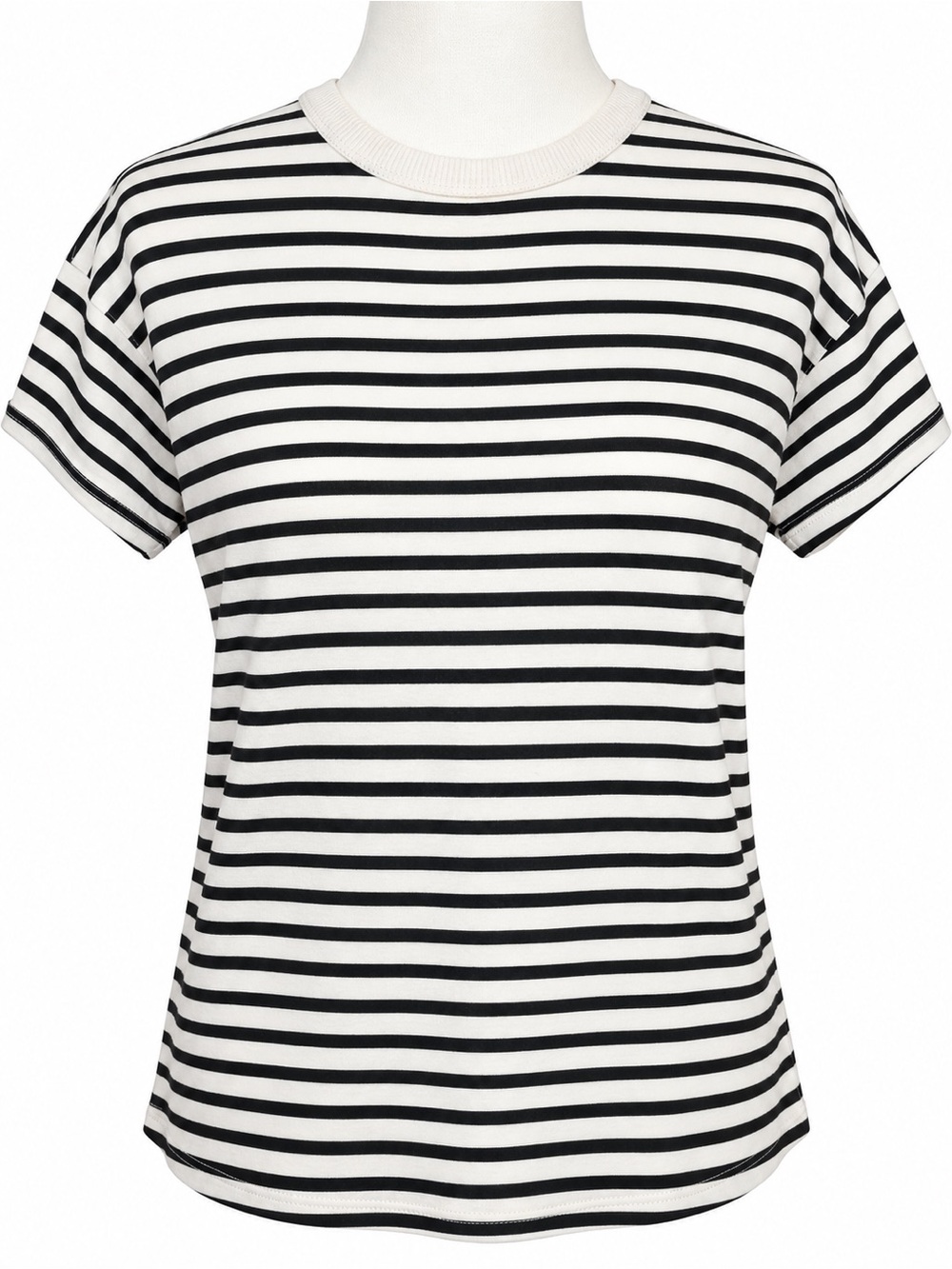 Madewell Black White Striped Crewneck Tee Short Sleeve Size S